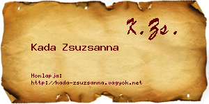 Kada Zsuzsanna névjegykártya